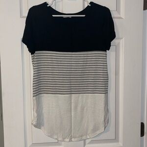 Flamingo Urban Black White and Grey Stripe Tee Shirt - Small